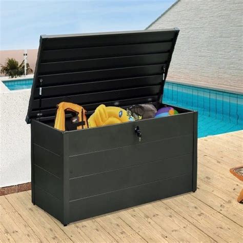 metal outdoor storage box with lid|lightweight metal box with lid.